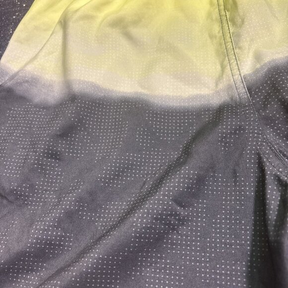 Nike Swim Trunks Navy Blue & Yellow Lined Pockets Drawstring Above Knee Sz L - Picture 5 of 7